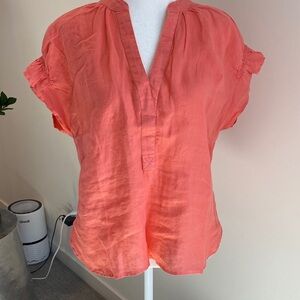 Pilcro Coral Linen Blouse